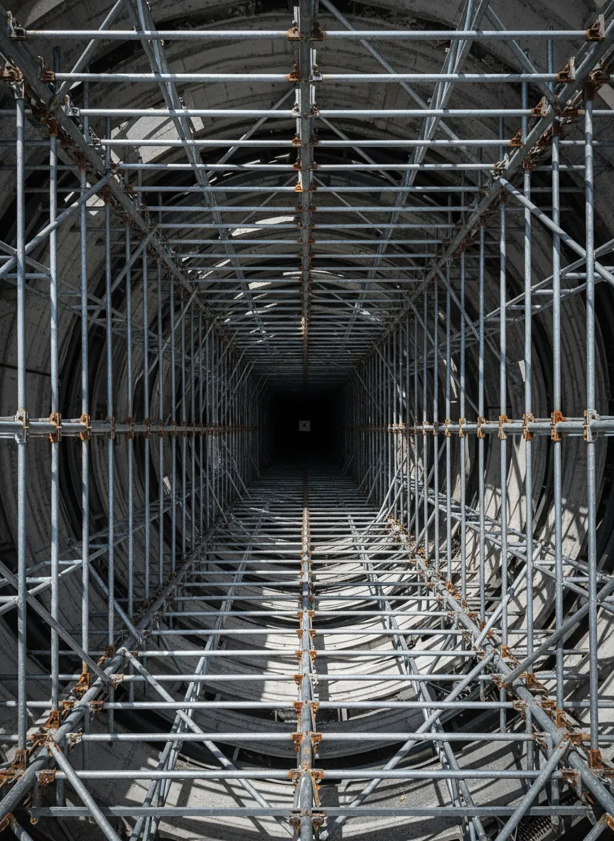 Commercial facade scaffold access